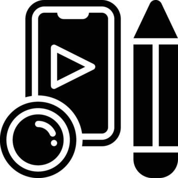 contenido creación, crear contenido, digital contenido glifo sólido icono vector