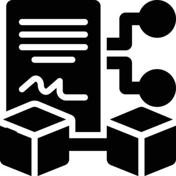 Smart Contract, Blockchain Contract, Crypto Contract Glyph Solid Icon vector