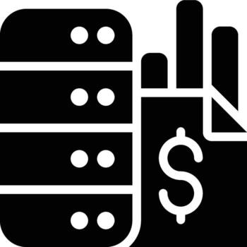 Big Data, Database, Business Glyph Solid Icon vector