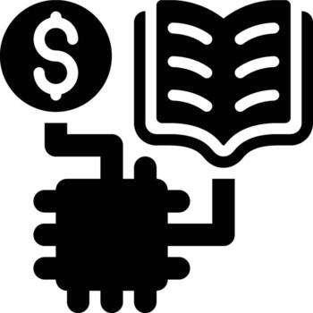 Machine Learning, Artificial Intelligence, AI Glyph Solid Icon vector