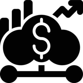Cloud Business, Cloud Computing, Business Glyph Solid Icon vector