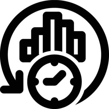 Real Time Data, Data History Outline Icon vector