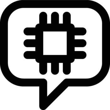 Chatbot, AI Bot, Artificial Intelligence Outline Icon vector