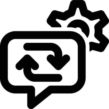 Automated Reply, Auto Reply, Automatic Response Outline Icon vector