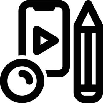 contenido creación, crear contenido, digital contenido contorno icono vector