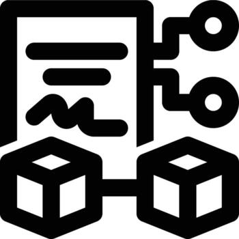 Smart Contract, Blockchain Contract, Crypto Contract Outline Icon vector