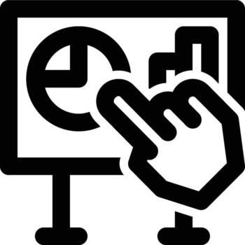 Digital Whiteboard, Interactive Whiteboard, Collaborative Board Outline Icon vector