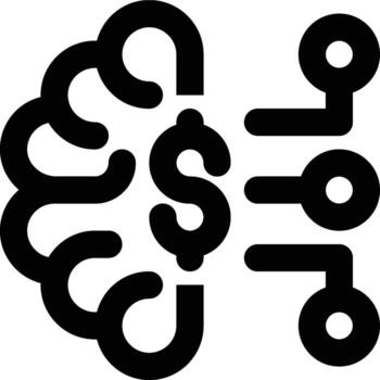 Artificial Intelligence, AI, Digital Business Outline Icon vector