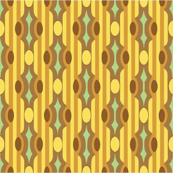 Retro geometric pattern with oval and vertical stripe motifs vector
