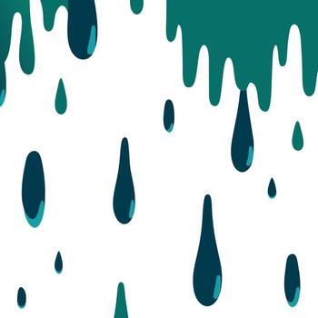 Flowing teal drips create a calming and refreshing pattern isolated on white background vector