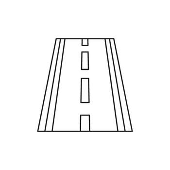 A simple, clean line drawing of a straight, empty highway with lane markings, perfect for concepts of travel and transportation vector