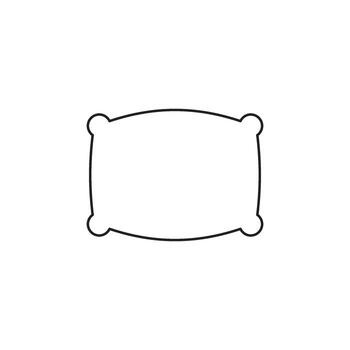A minimalist illustration of a simple rectangular pillow with rounded corners, presented on a clean white background vector