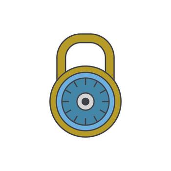 Secure Combination Lock Icon - A Visual Representation of Security and Protection vector