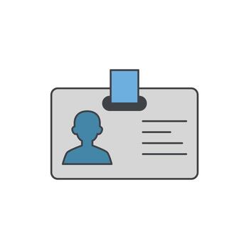 Identification card with silhouette of a person on the left side and lines for text on the right, on a white background vector