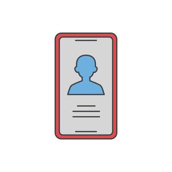 Smartphone application interface displaying user profile with basic information fields and profile icon vector