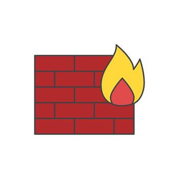 digital cortafuegos proteccion, la seguridad cibernética icono simbolizando red seguridad y datos defensa en contra en línea amenazas vector