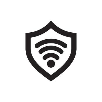 seguro Wifi proteger icono simbolizando red proteccion y inalámbrico seguridad vector