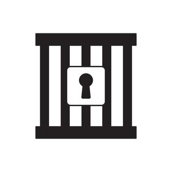 Symbolic Representation of a Locked Jail Cell with a Keyhole - Illustration vector