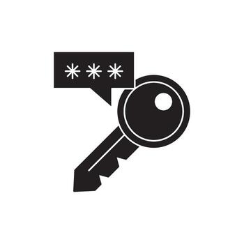 asegurado contraseña acceso concepto con un llave y asteriscos en un habla burbuja simbolizando datos proteccion y digital intimidad vector