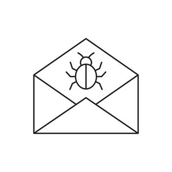 la seguridad cibernética concepto sobre con un error icono simbolizando un computadora virus o correo no deseado correo electrónico vector