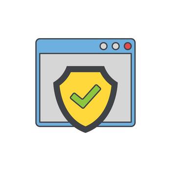 Digital Security Shield with Green Checkmark for Data Protection and Online Safety vector