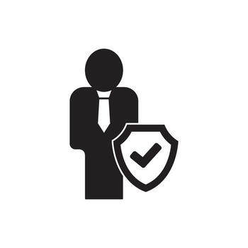 Secure and Reliable Business Protection Icon with Shield and Check Mark vector