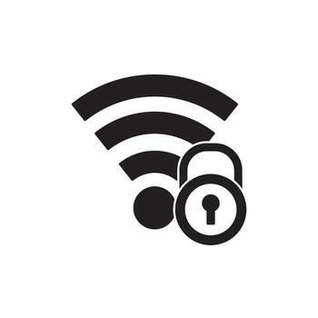 Secure Wi-Fi Network Icon Symbolizing Internet Safety and Wireless Connectivity vector