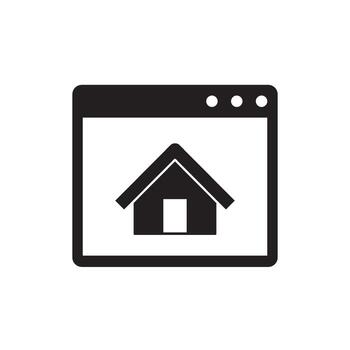 ilustración de un casa icono en un computadora pantalla representando un sitio web o hogar página vector