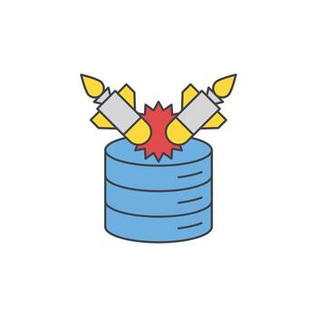 base de datos debajo ataque - conceptual ilustración de la seguridad cibernética amenazas y datos infracciones a digital información sistemas vector