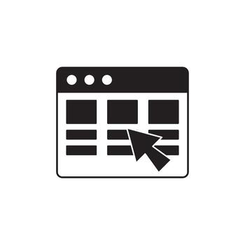 Website Navigation and User Interface Design Concept with Cursor Interacting with Webpage Elements vector