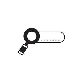 Conceptual illustration of a search bar with a magnifying glass, representing online searching and information retrieval vector