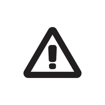 Warning sign with an exclamation mark inside a triangle, symbolizing caution and alerts for potential dangers or important information vector