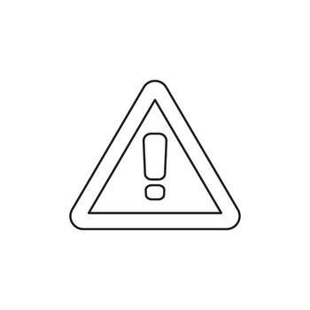 A minimalist outline illustration of a triangular warning sign with an exclamation mark inside, symbolizing caution and alerts vector