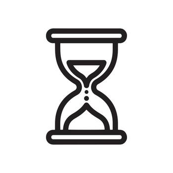 Simple hourglass icon symbolizing passing time and urgency in a clean outline design vector