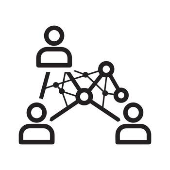 People connected in a network of lines and nodes illustration vector