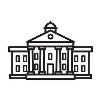 building facade with columns and dome icon representing government vector