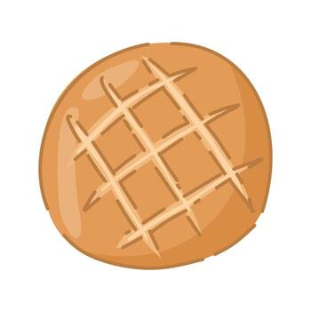 A cookie with a lattice pattern on it vector