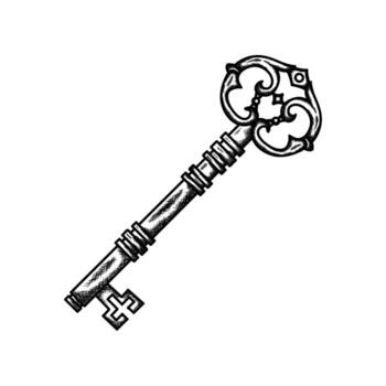 An old key with a cross on it vector
