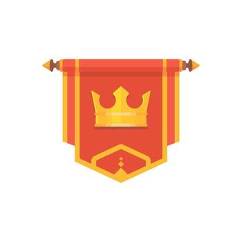 A crown on a banner with a red background vector