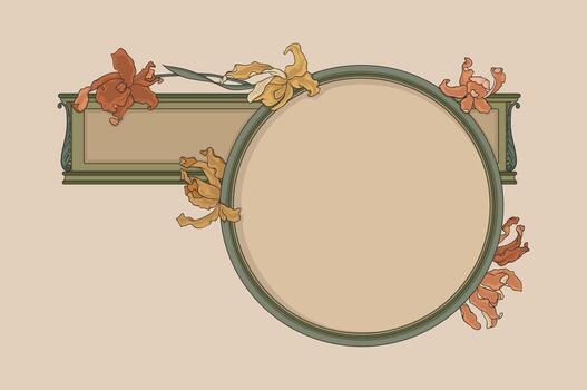 Retro flat design decorative linear frame vector