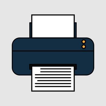 Printing Device Illustration Printer Icon Graphic for Documentation vector