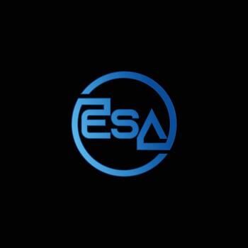 The ESA initial logo is a circle with a gradient blue color. vector