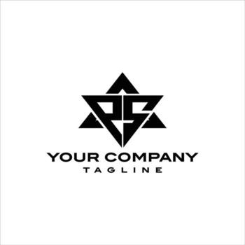 The logo of the initials ES is a star in shape with black color. vector