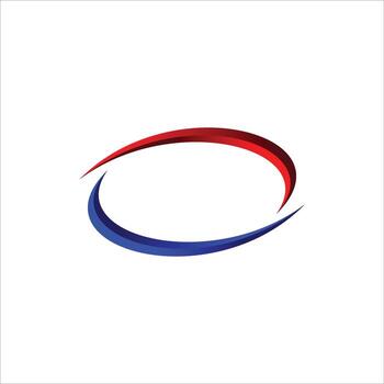 Oval line design with red and blue gradient color vector