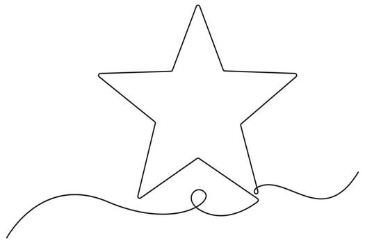 continuo línea dibujo de estrellas en mínimo estilo en blanco antecedentes vector