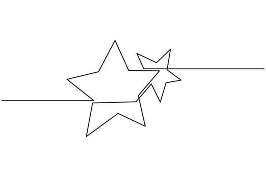 Elegant continuous line stars drawing minimal abstract artwork design vector