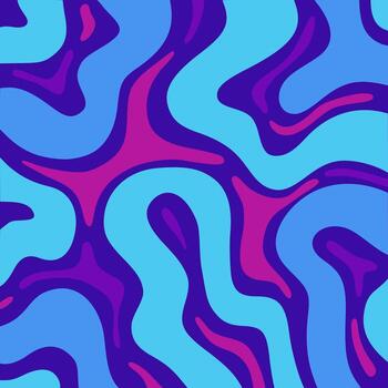 Abstract groovy liquid swirl pattern. Seamless vibrant retro background vector
