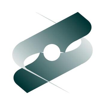 creativo doble lazo futurista símbolo diseño vector