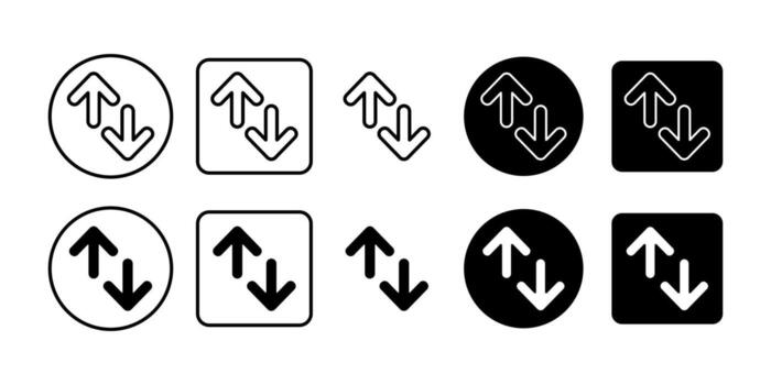 Sort Black Icon Bundle for Data Organization and Interface Control Symbol in Minimal Design vector