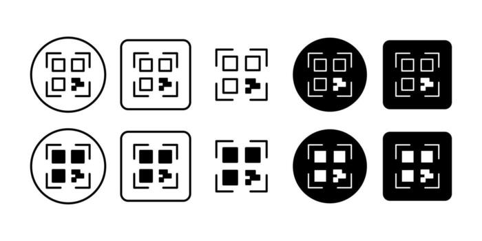 qr código negro icono haz para escanear y digital acceso concepto vector